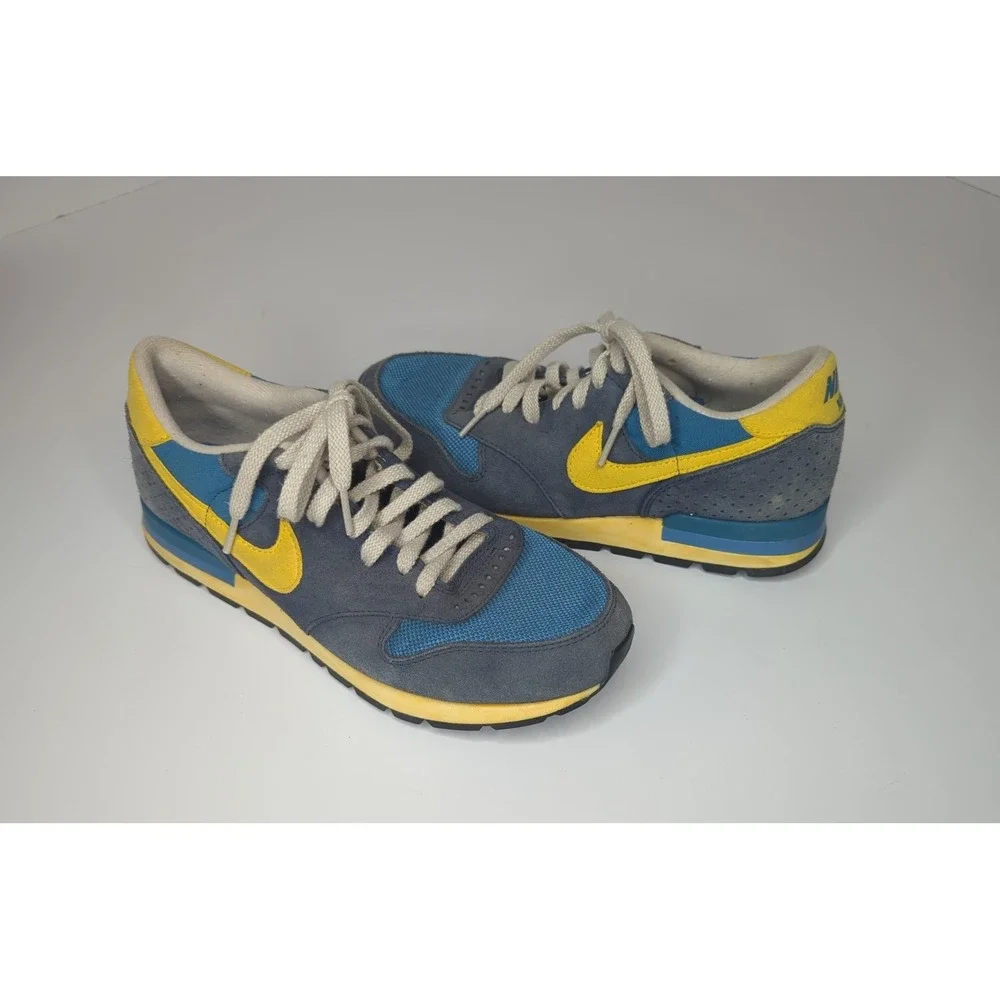 Nike Air Epic Blue Yellow 525249-474 Mens 8 Suede Retro Colorblock 2012